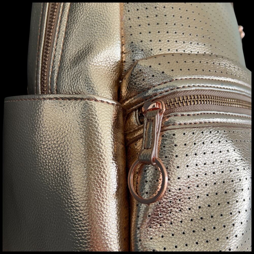 DISNEY MICKEY MOUSE Icon Flair Women's  Backpack Rose Gold Bag Perforated - Picture 10 of 16